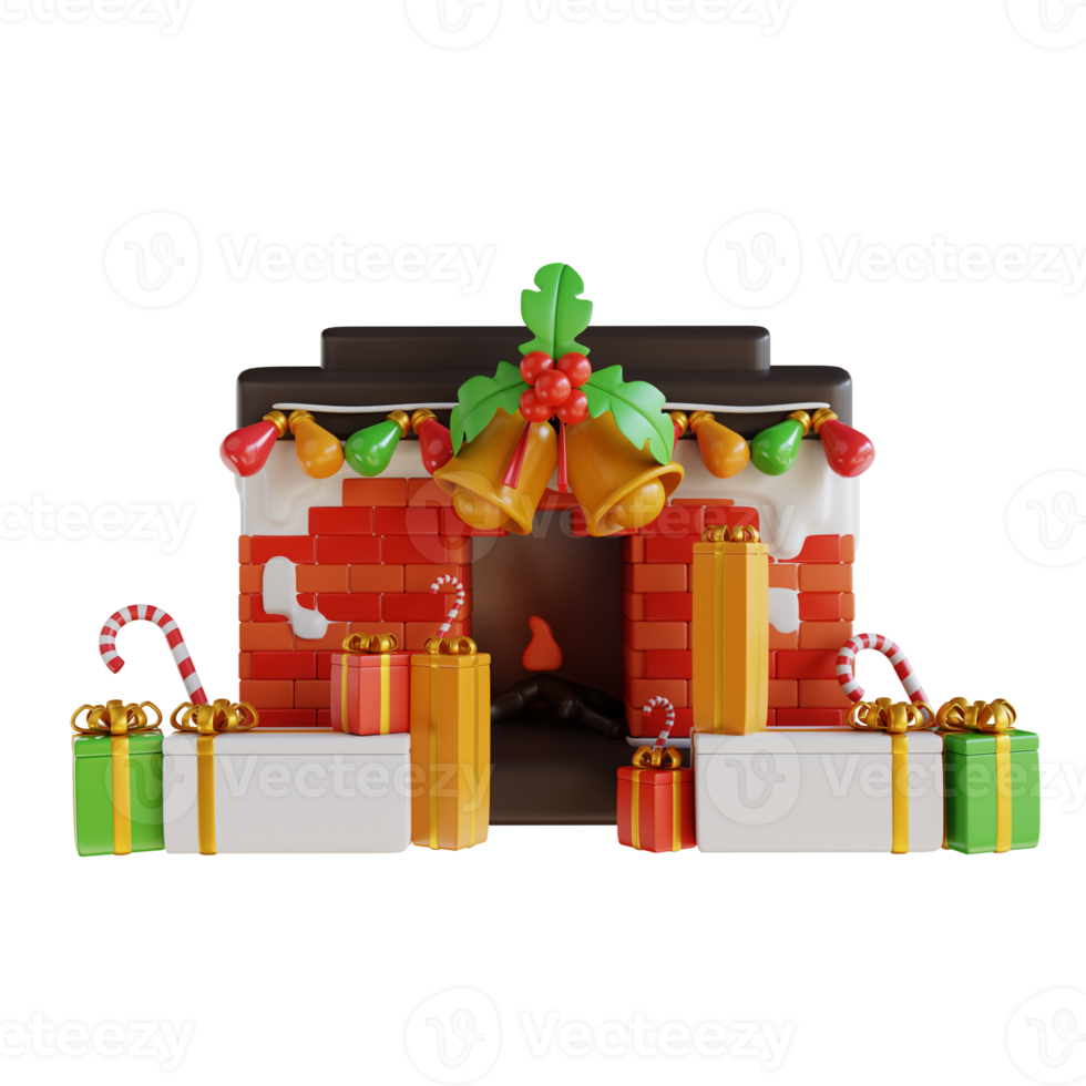 3d illustration Christmas decoration and gift box png