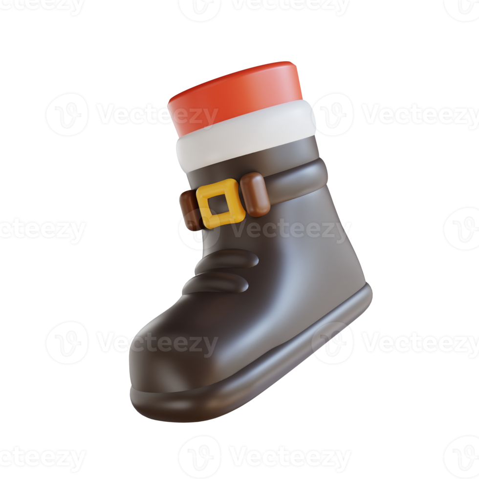 3d illustration of Santa Claus shoes png