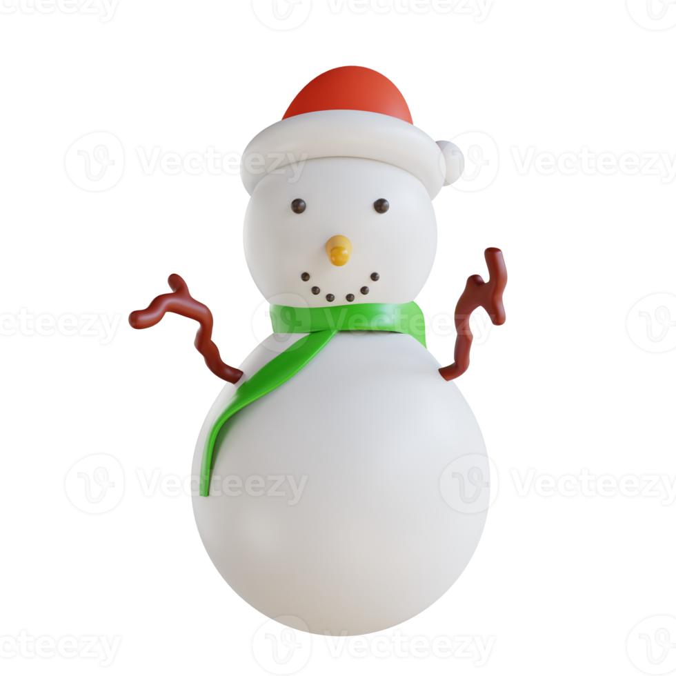 3d illustration snow man png