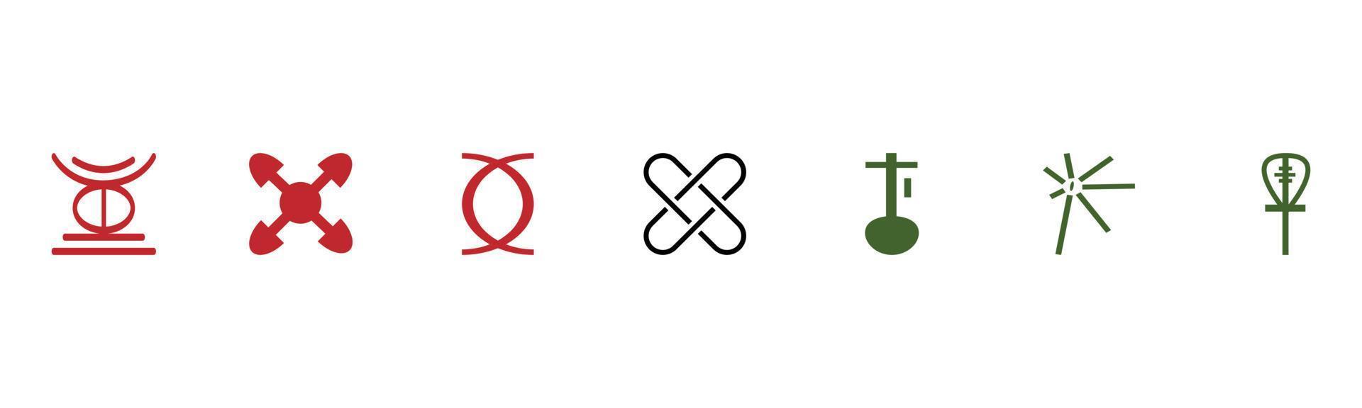 Icons of seven principles of Kwanzaa. candle in Kinara candle holder represent principle. Unity, Self Determination, Collective Work and Responsibility, Cooperative economics, Purpose vector