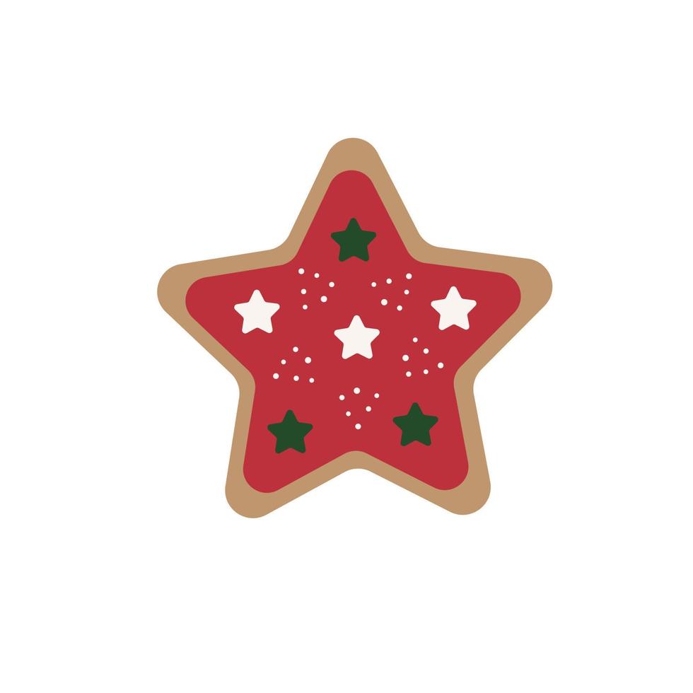 Gingerbread star for Christmas and New Year vector