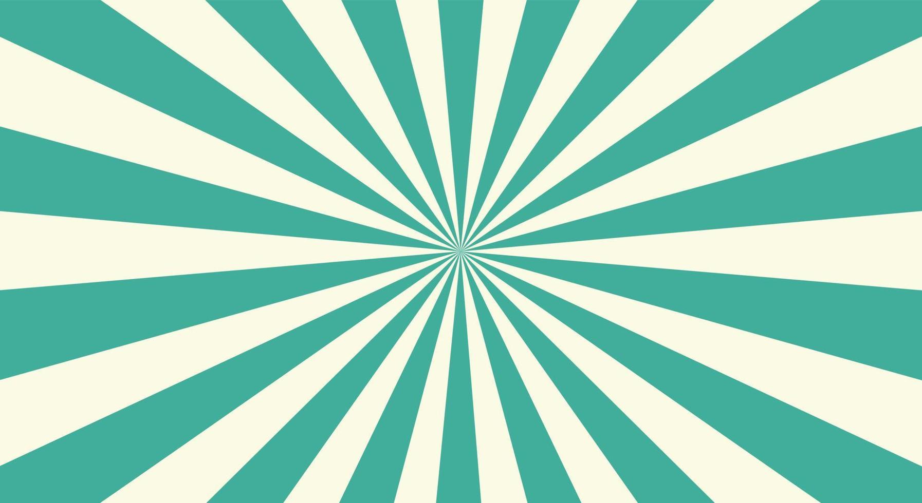 Sunlight wide retro faded background.turquoise colors. Retro background with rays or stripes in the center. Magic Sun beam ray pattern. Turquoise and green colors. flat style. vector