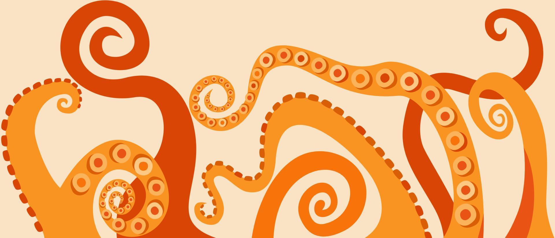 Tentacles of octopus. Vector decorative illustration.