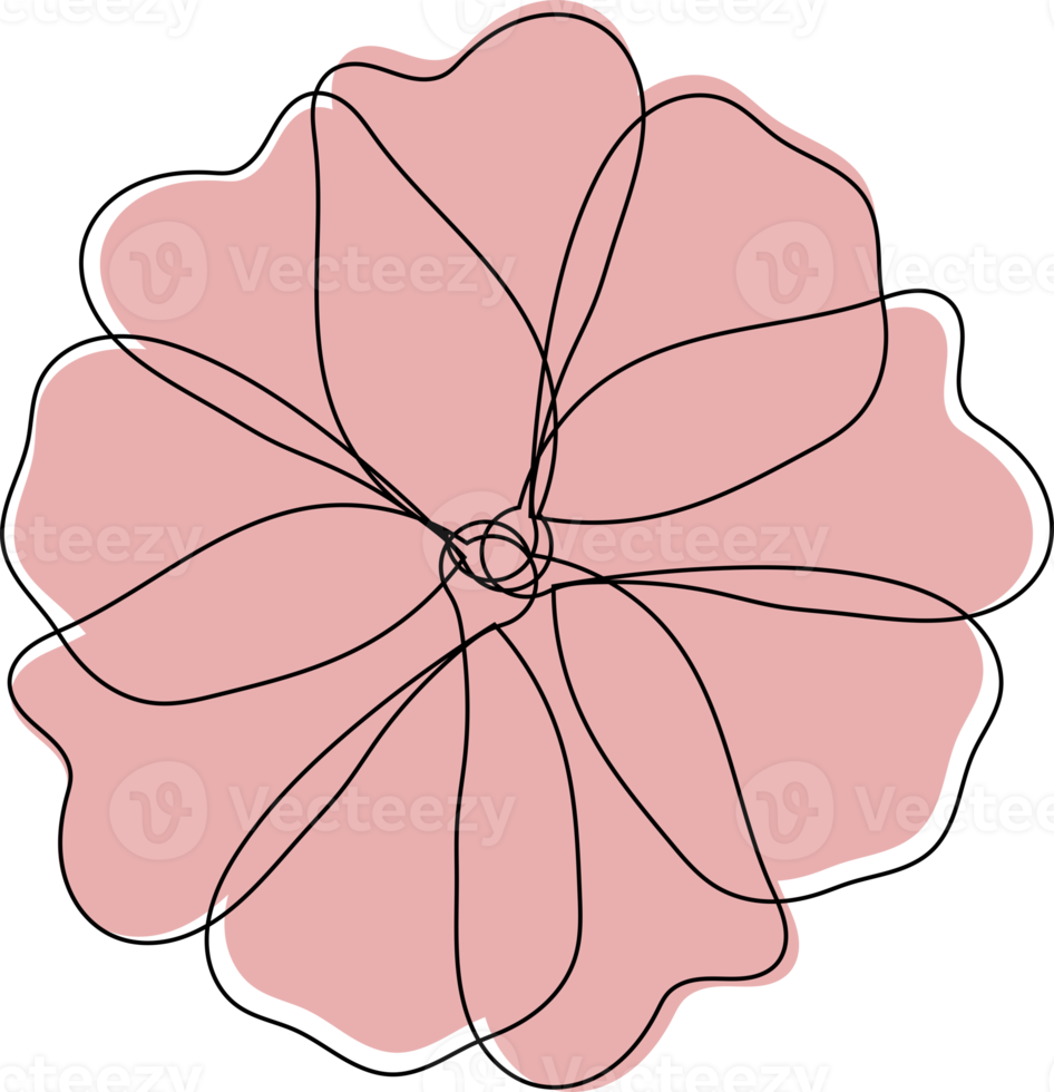 Minimalist flower doodle png