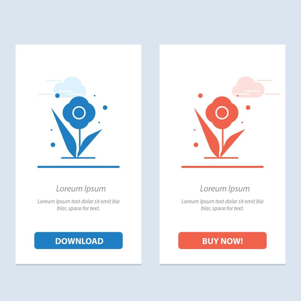 Flower Plant Rose Spring  Blue and Red Download and Buy Now web Widget Card Template vector