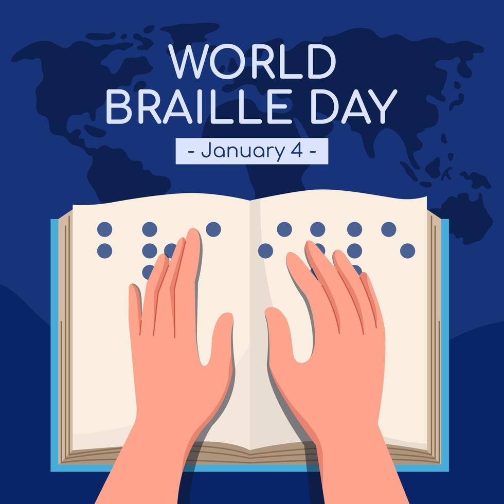 Finger Reading Braille Text vector
