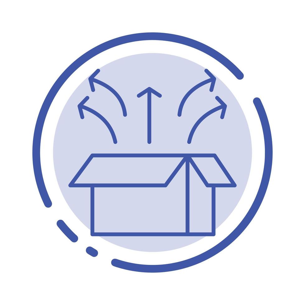 Release Box Launch Open Box Product Blue Dotted Line Line Icon 13523556