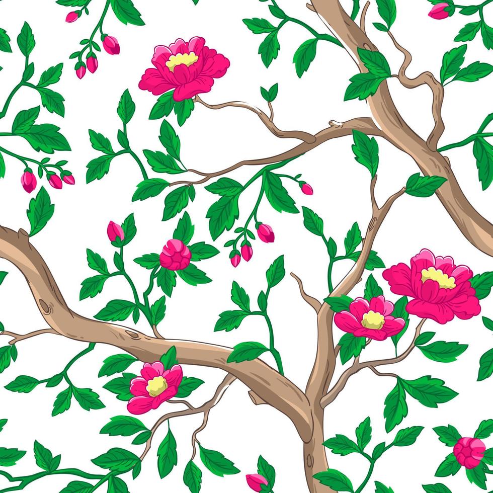 patrón floral transparente con flores de color rosa. vector