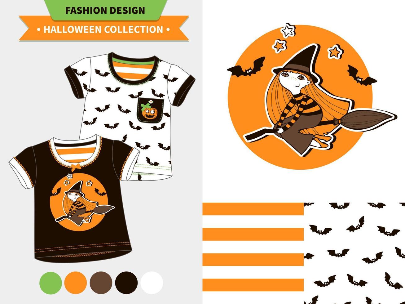 conjunto de moda de halloween. vector