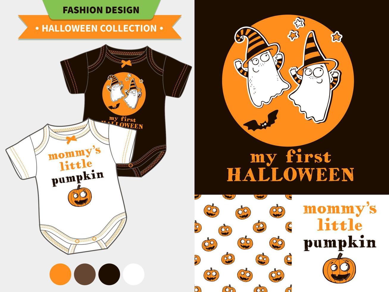 conjunto de moda de halloween. vector