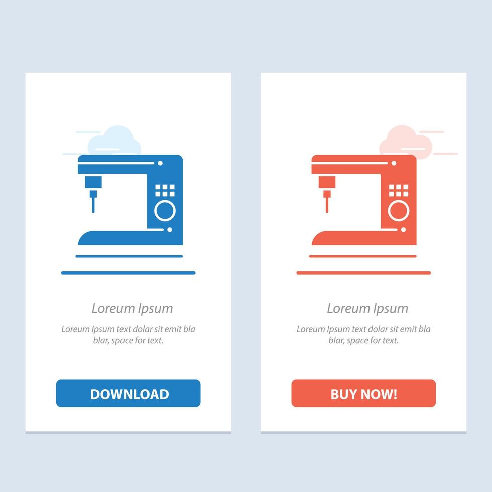 Coffee Electric Home Machine  Blue and Red Download and Buy Now web Widget Card Template vector