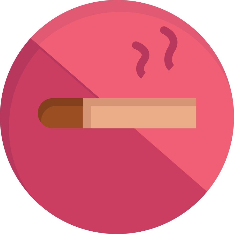 Smoking No Smoking Cigarette Health  Flat Color Icon Vector icon banner Template