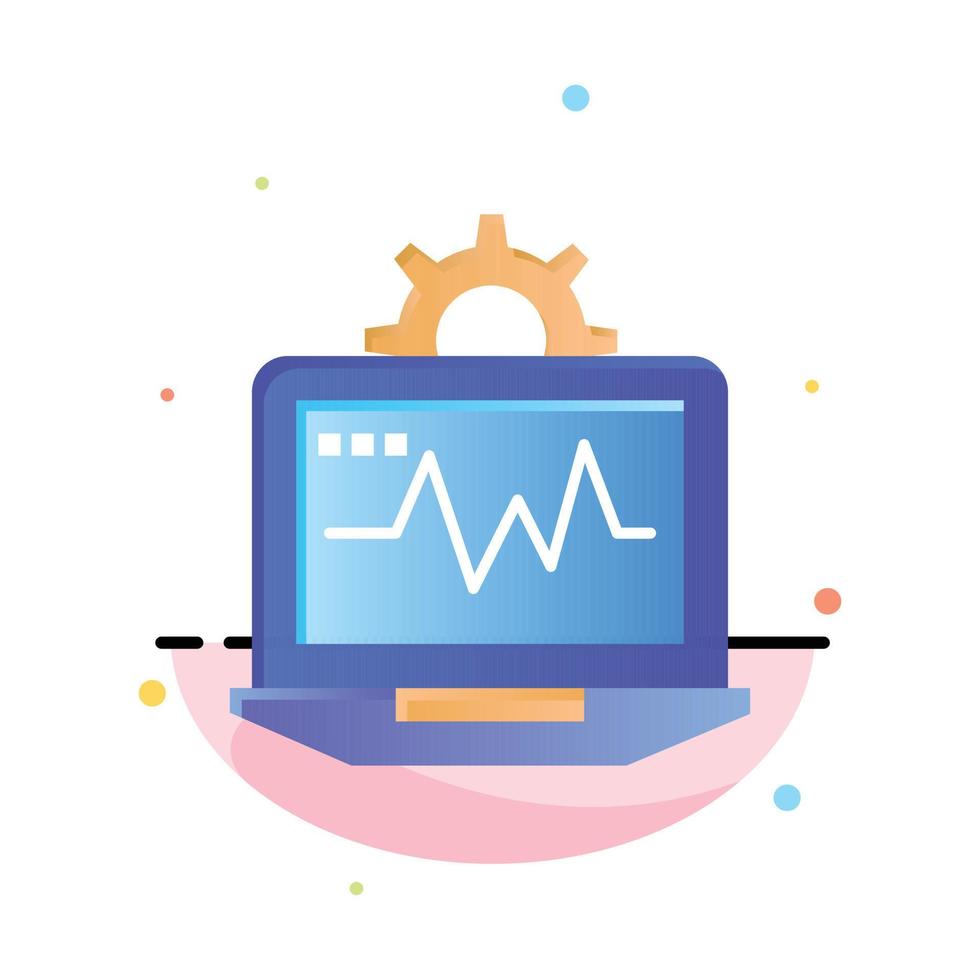 Laptop Computer Setting Computing Abstract Flat Color Icon Template vector