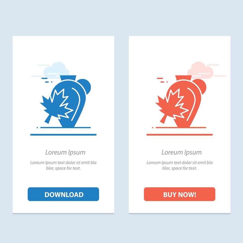 Pot Autumn Canada Leaf Maple  Blue and Red Download and Buy Now web Widget Card Template vector