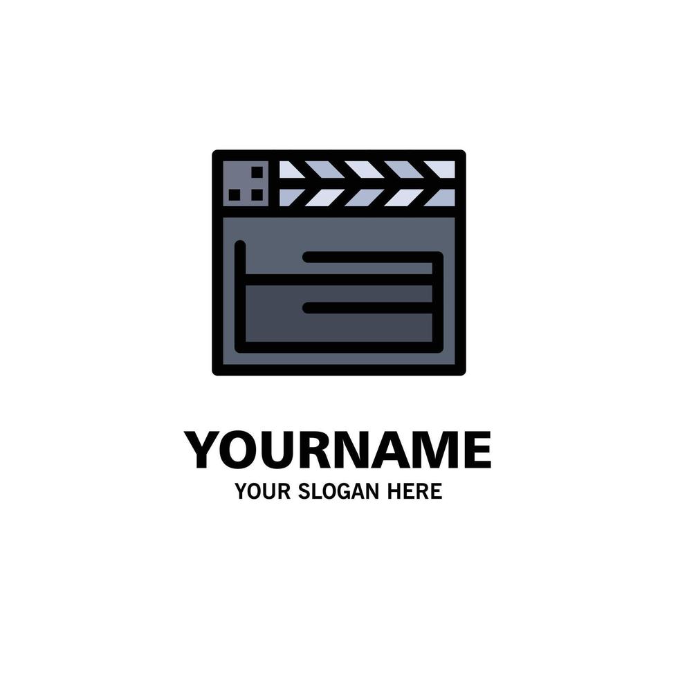 American Movie Usa Video Business Logo Template Flat Color vector
