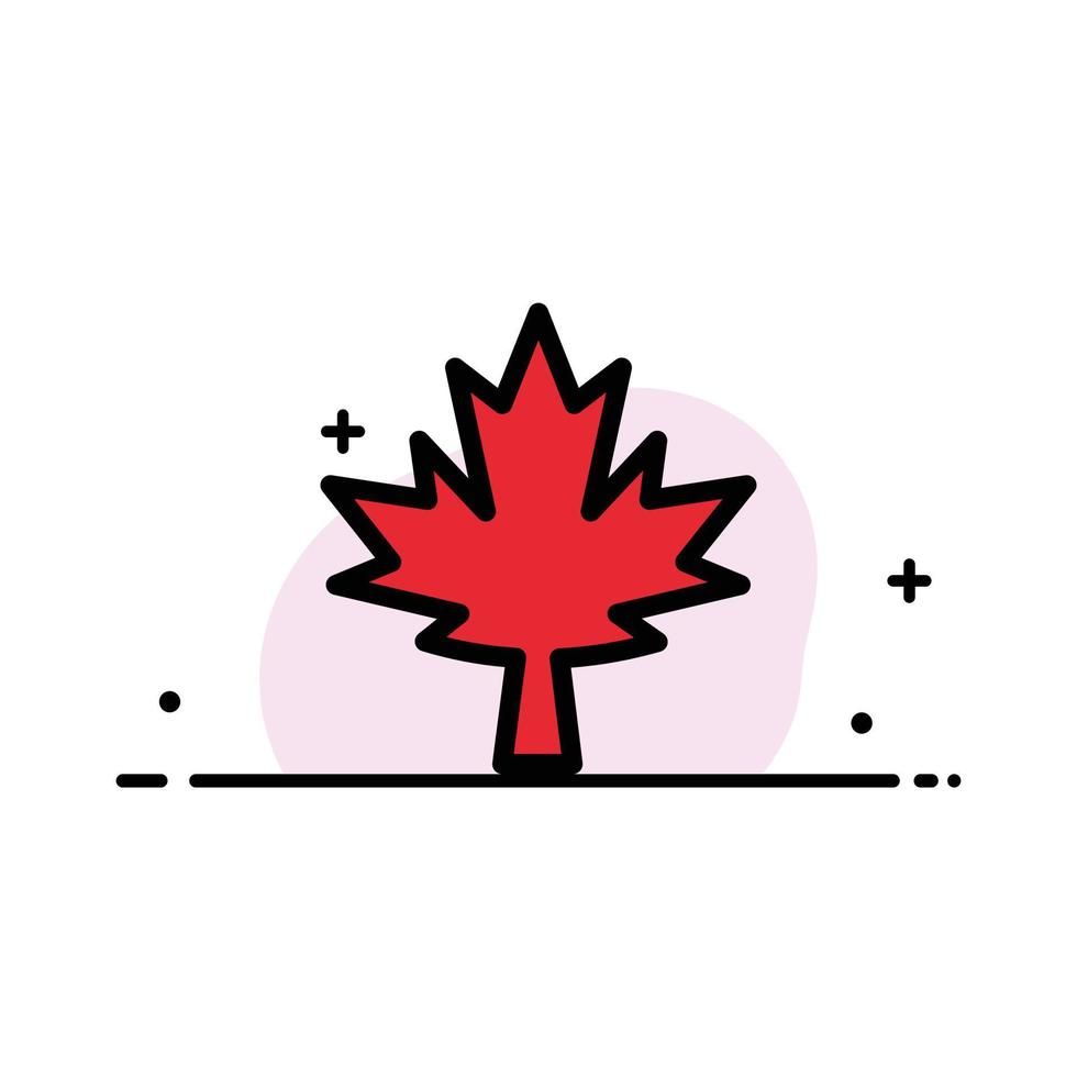 Canada Leaf Maple  Business Flat Line Filled Icon Vector Banner Template