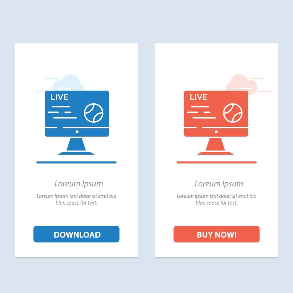 Football Live Soccer Sport Stream  Blue and Red Download and Buy Now web Widget Card Template vector