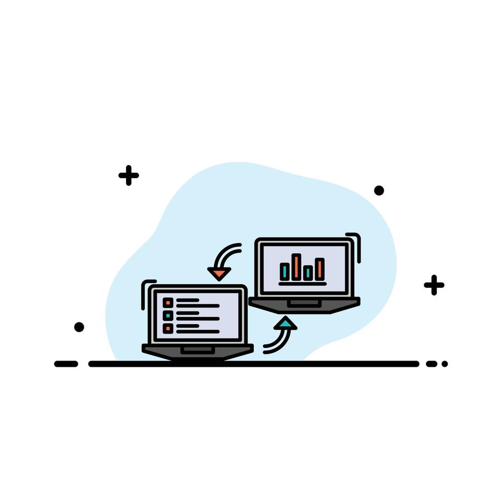 Exchange Business Completers Connection Data Information  Business Flat Line Filled Icon Vector Bann