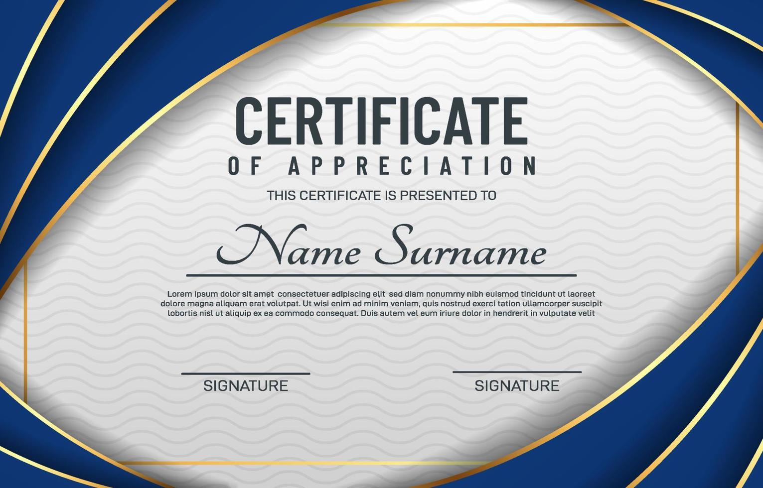 Certificate of Appreciation Background vector