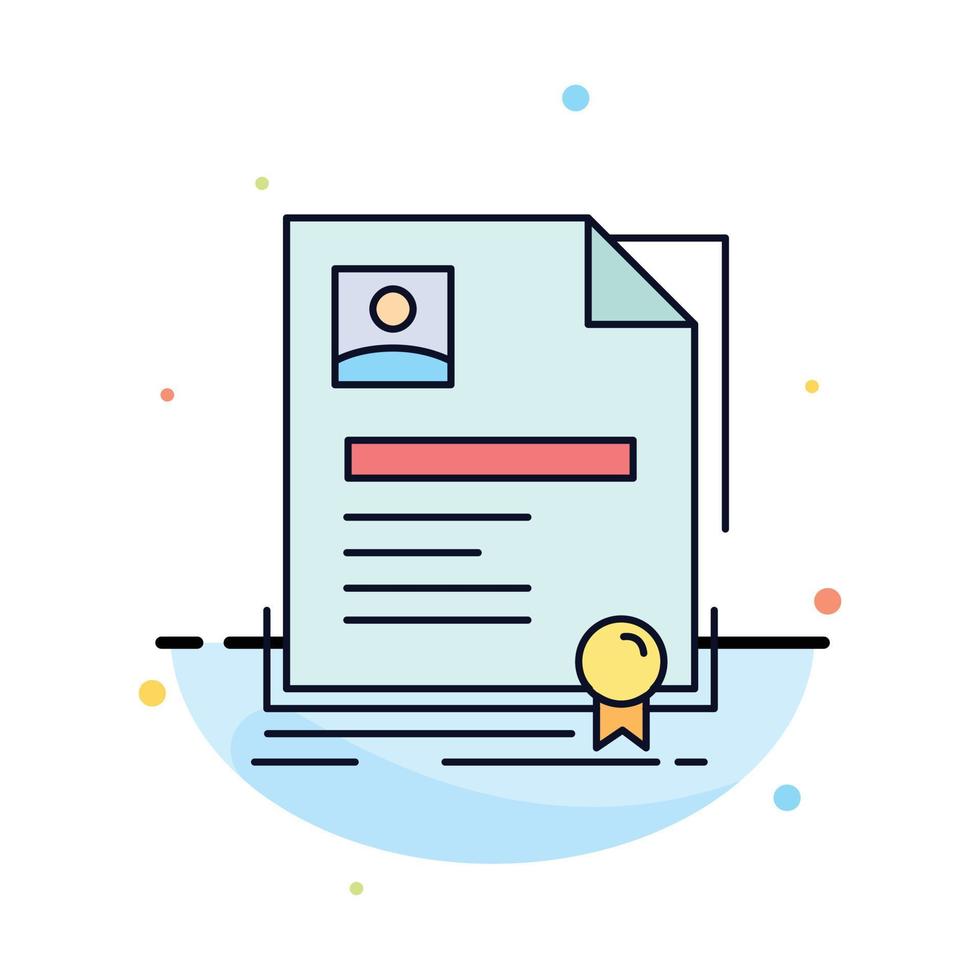 Contract badge Business agreement certificate Flat Color Icon Vector