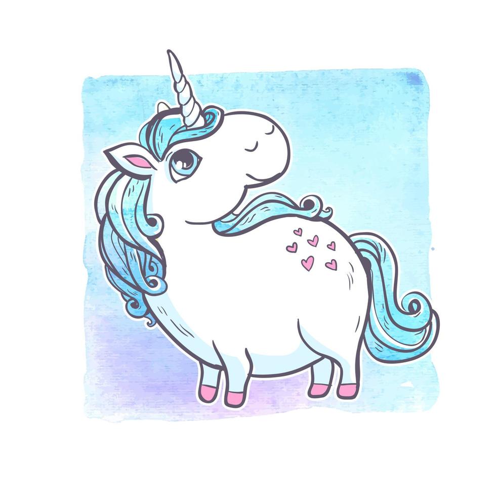 Cartoon magic unicorn. vector