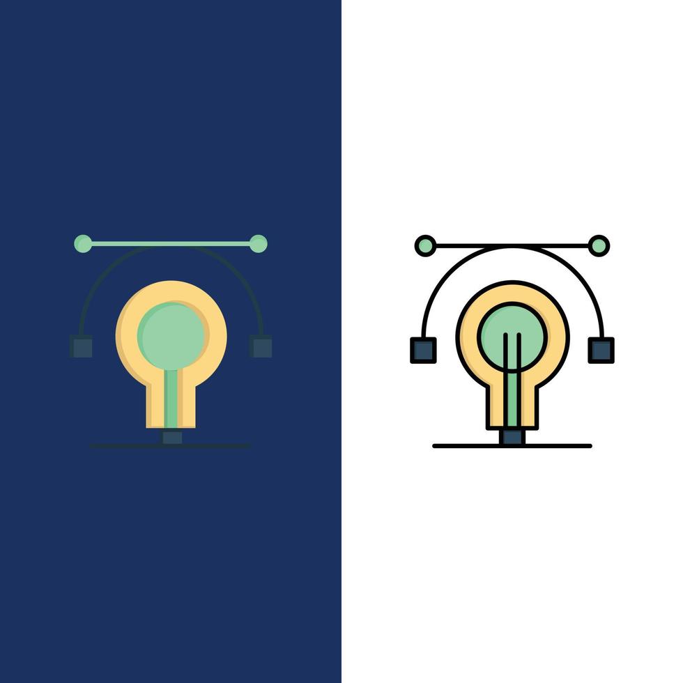 Bulb Education Idea Educate  Icons Flat and Line Filled Icon Set Vector Blue Background