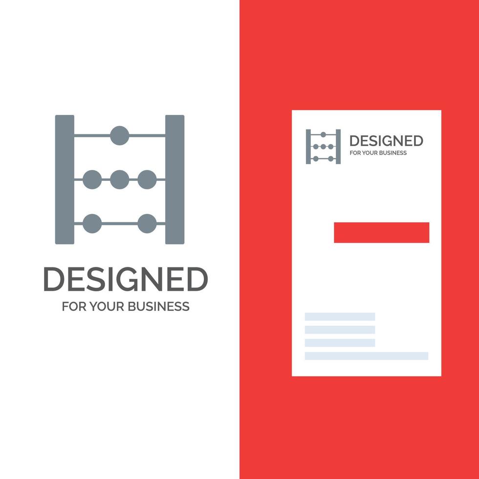 Abacus Education Math Grey Logo Design and Business Card Template vector