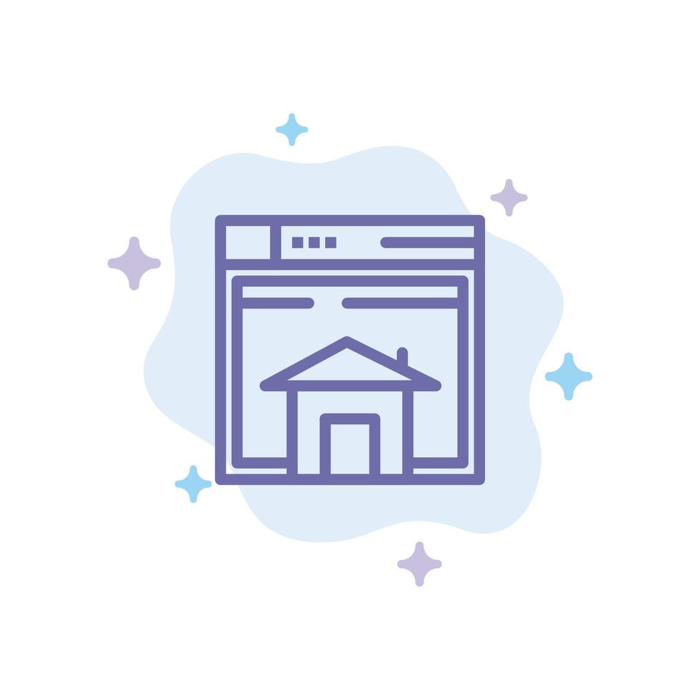 Home Sell Web Layout Page Website Blue Icon on Abstract Cloud Background vector