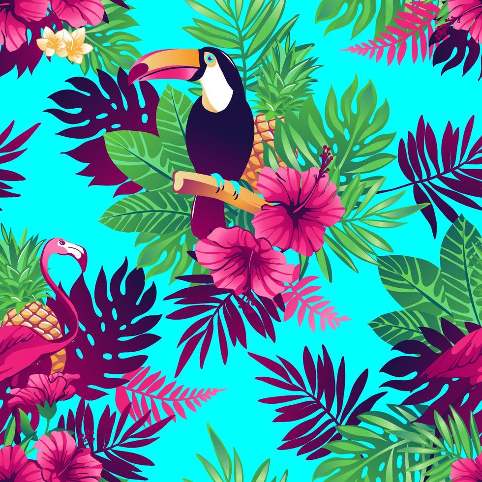 Tropical seamless pattern. vector