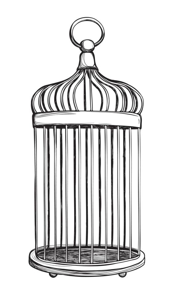Birdcage isolated on white background vector