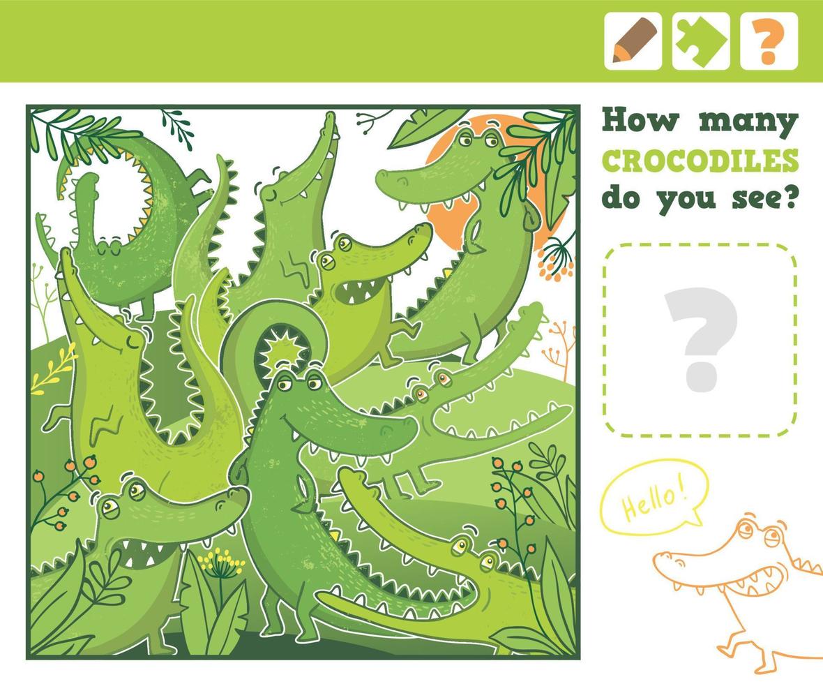 Jungle. Education Counting Game for Children. vector