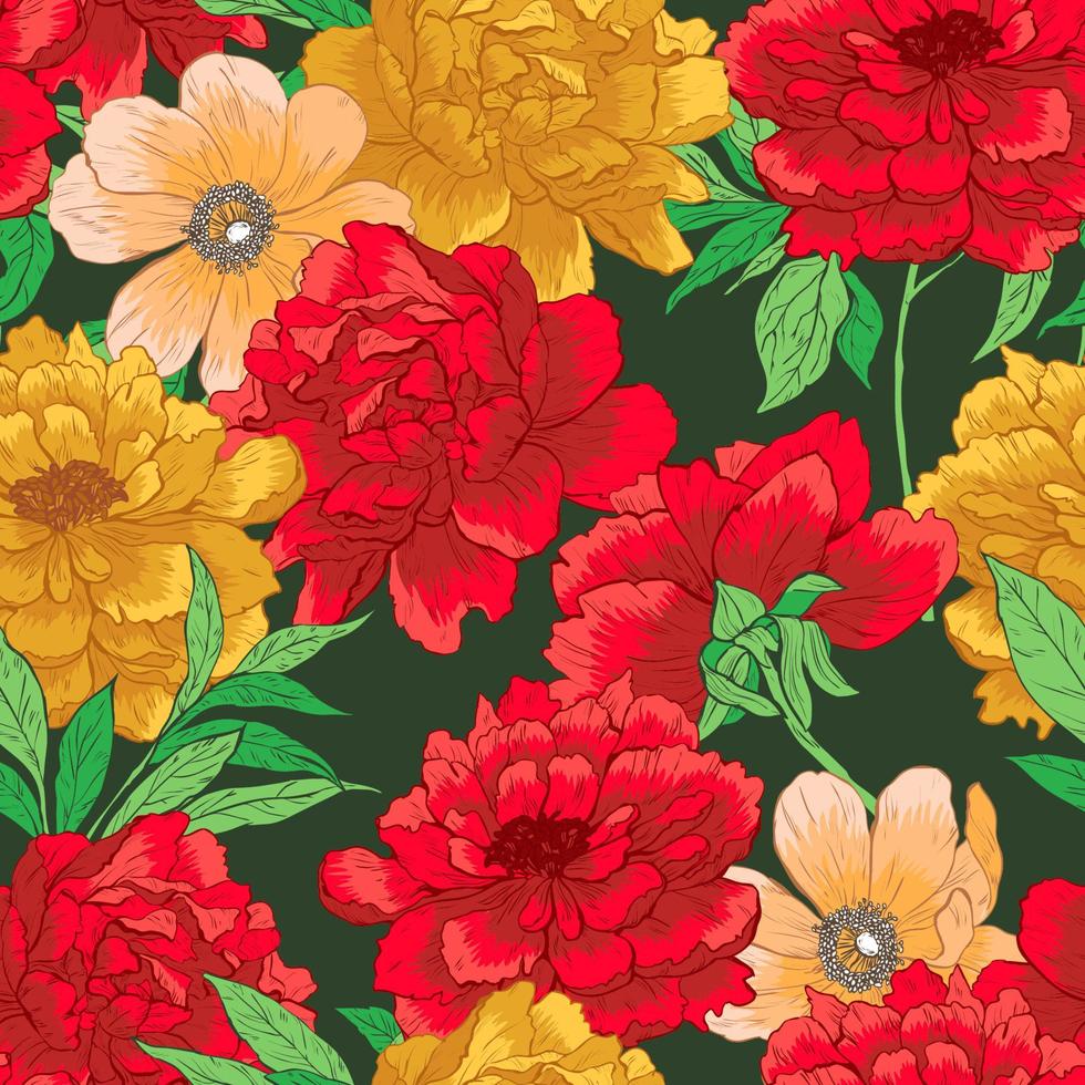 Floral pattern with flowers. vector