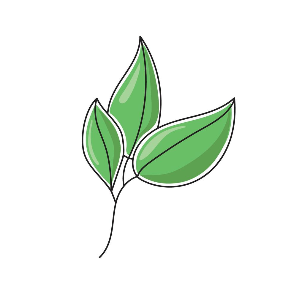 ilustración vectorial de una hoja de té. vector