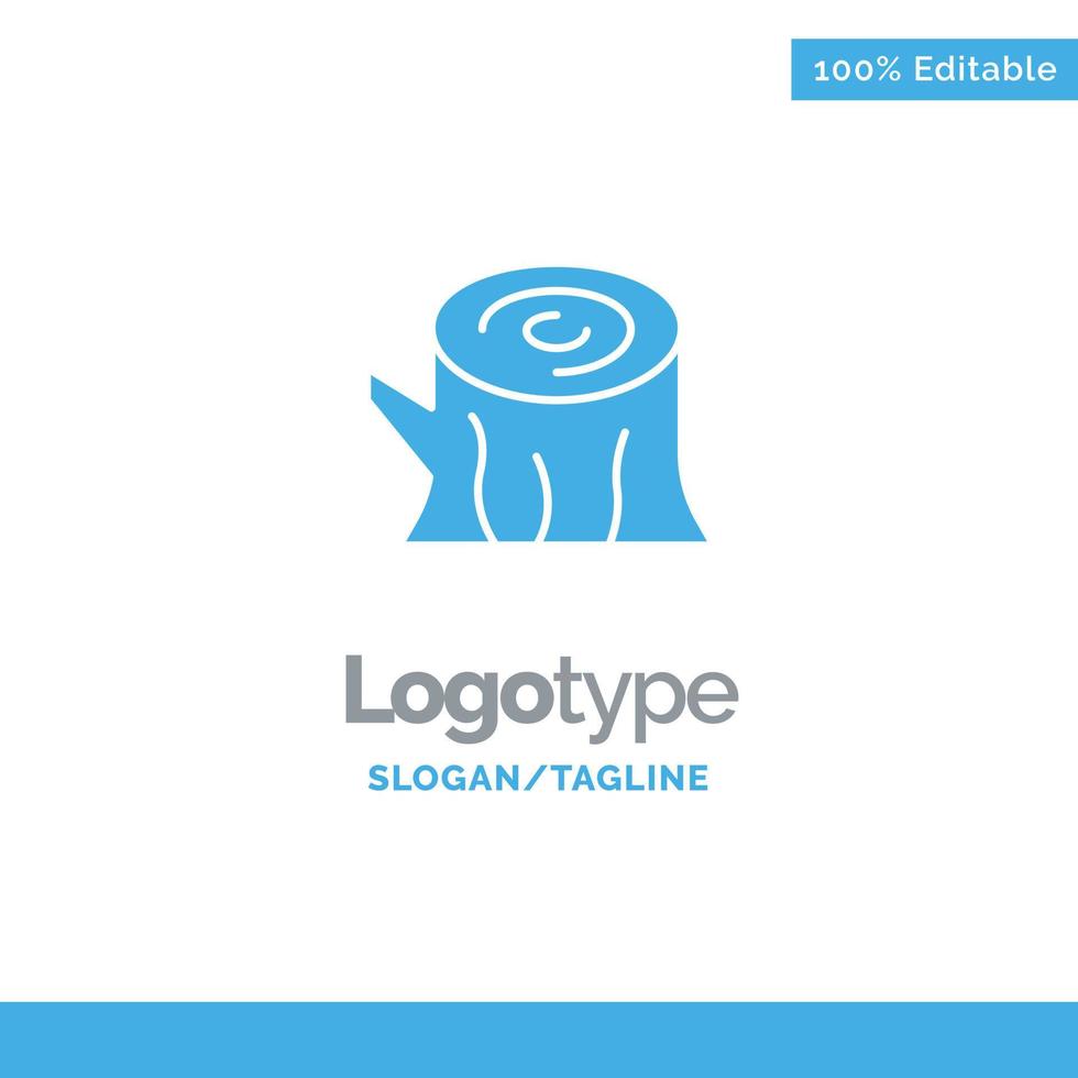 Log Wood Wooden Spring Blue Solid Logo Template Place for Tagline vector