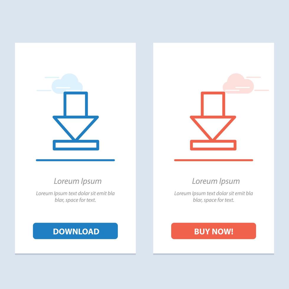 Arrow Dawn Download  Blue and Red Download and Buy Now web Widget Card Template vector