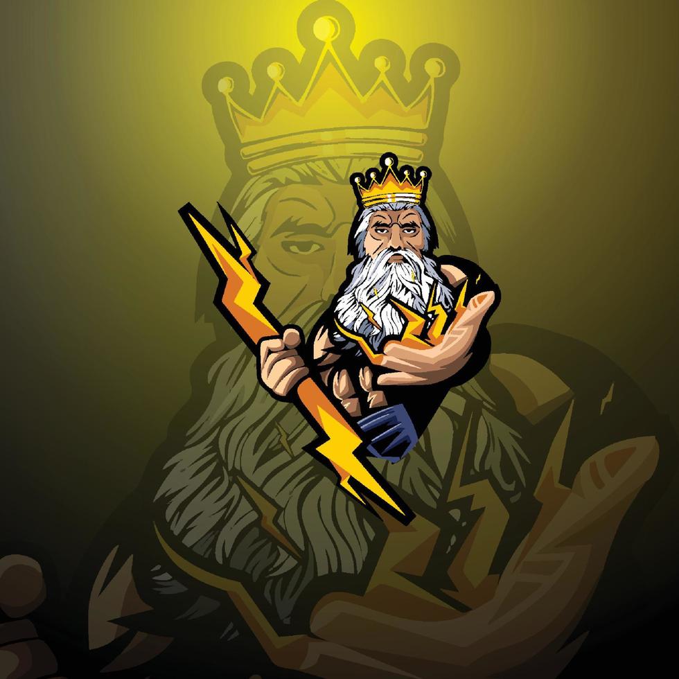 King gamer mascot logo design vector