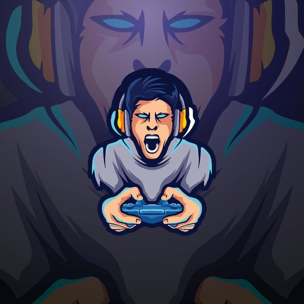 gamer mascot logo vector