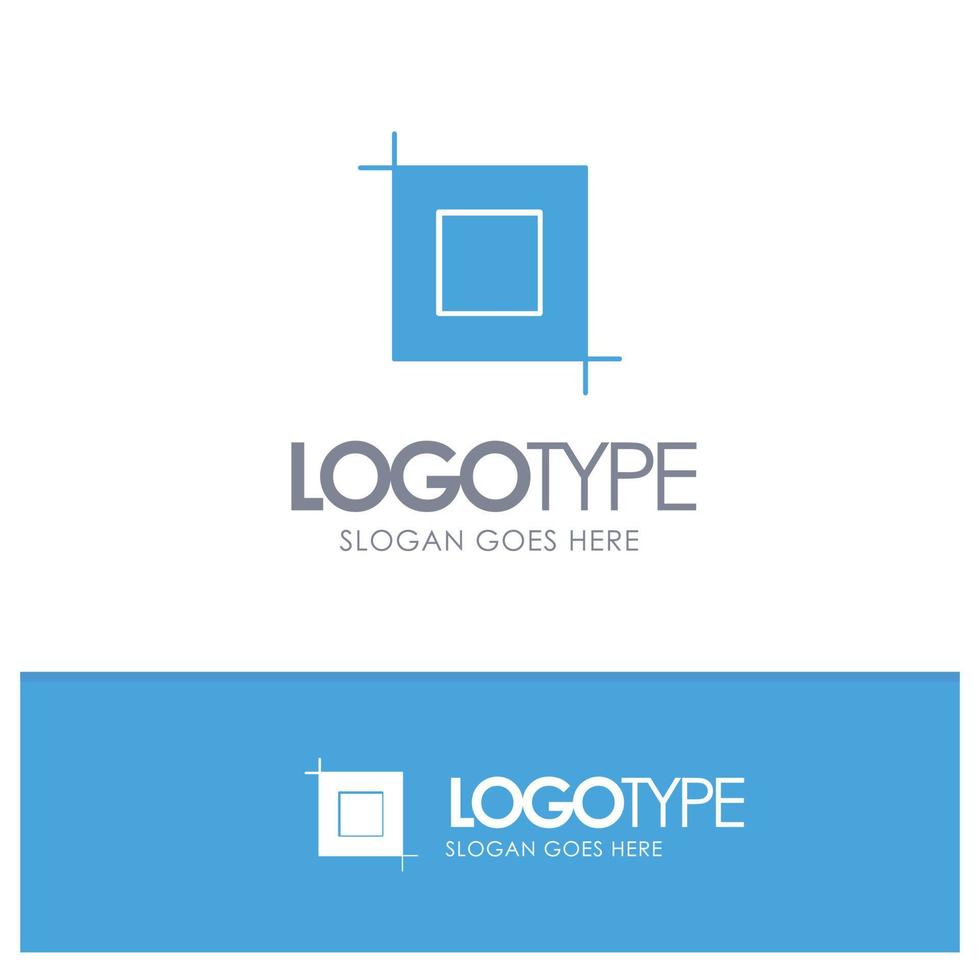 Crop Tool Transform Blue Solid Logo with place for tagline vector