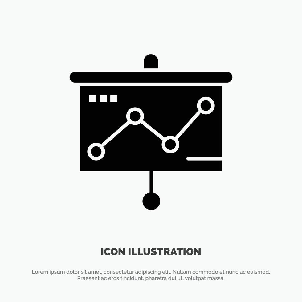 gráfico presentación gráfico proyector sólido glifo icono vector