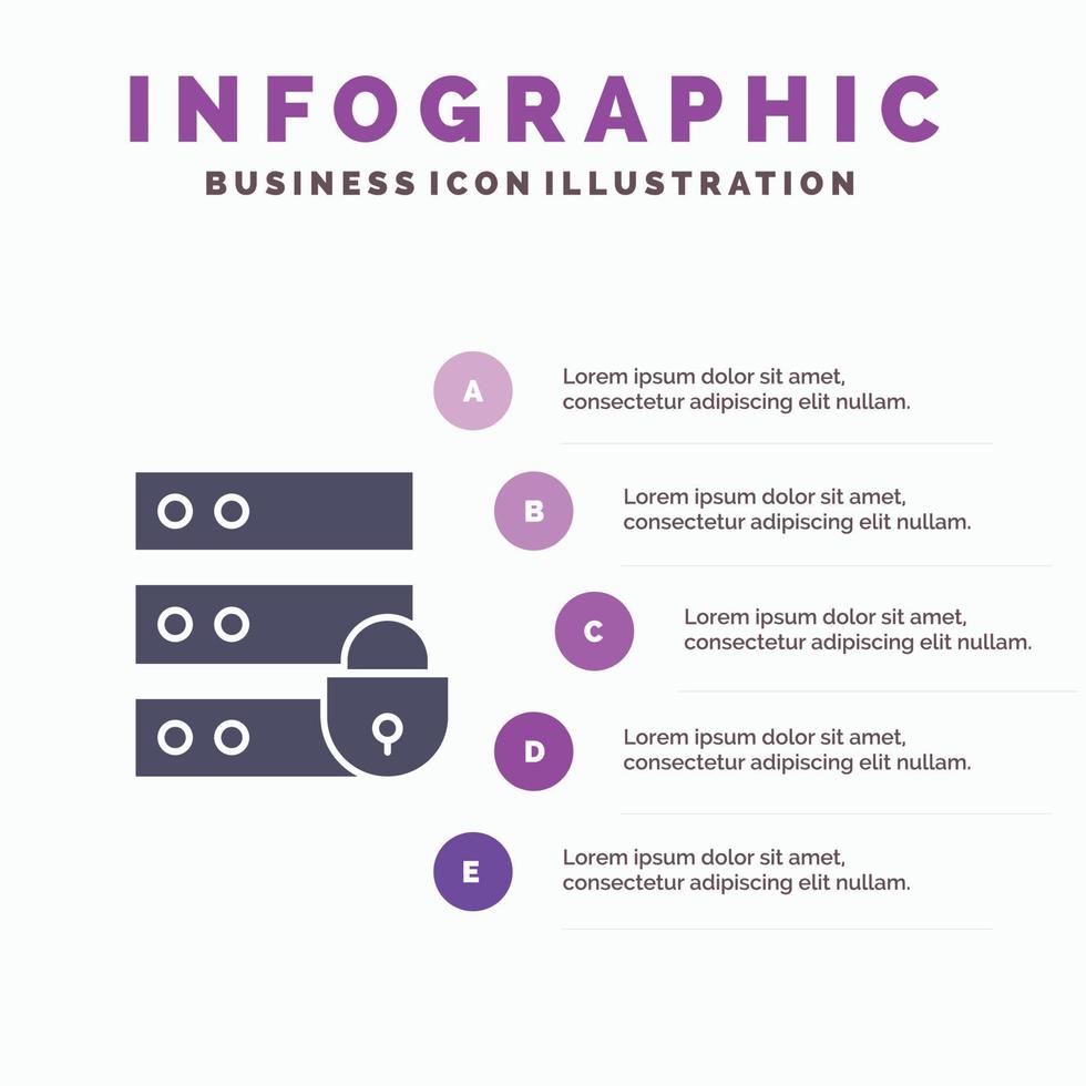 Device Electronic Internet Security Key Solid Icon Infographics 5 Steps Presentation Background vector