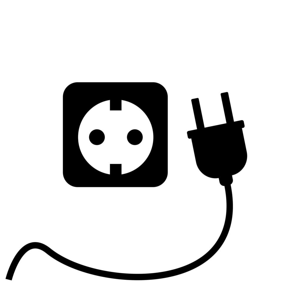 elemento de diseño de vector de logotipo de icono de enchufe eléctrico