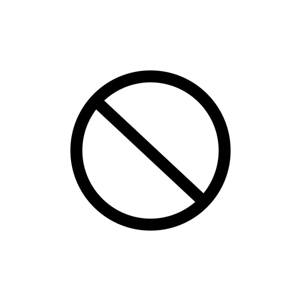 prohibition sign symbol icon in simple style. Eps 10 vector