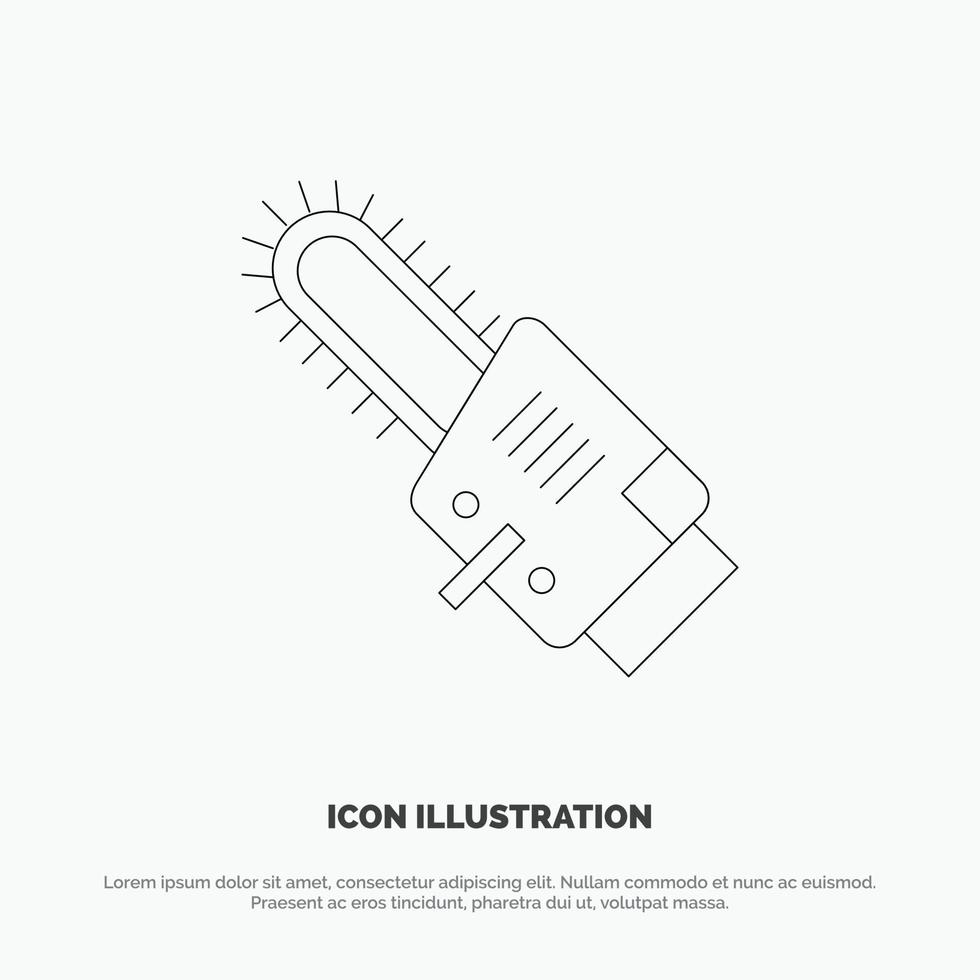 Saw Circular Blade Cordless Line Icon Vector