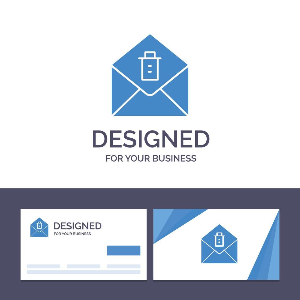 Creative Business Card and Logo template Mail Message Delete Vector Illustration