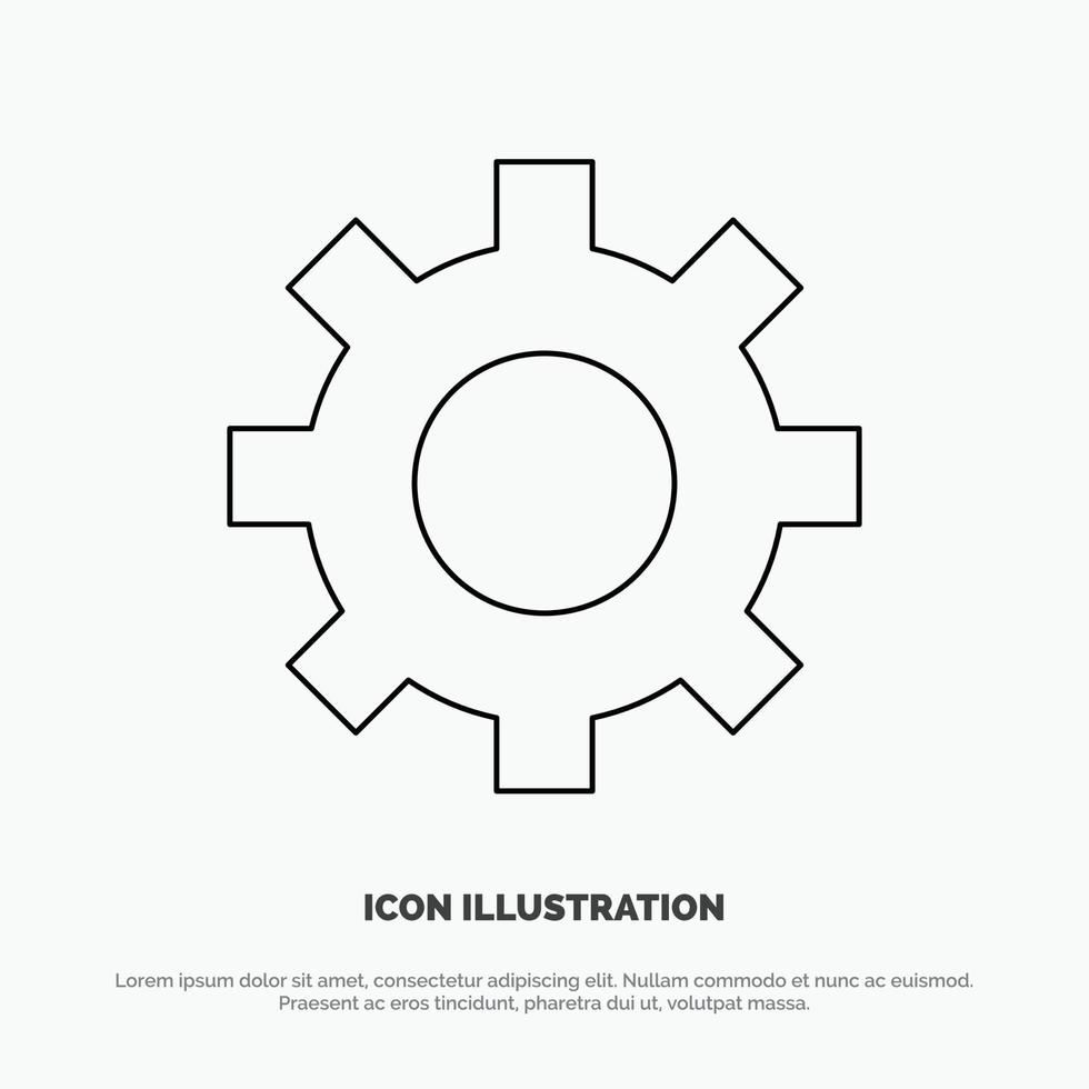 Setting Gear Interface User Line Icon Vector