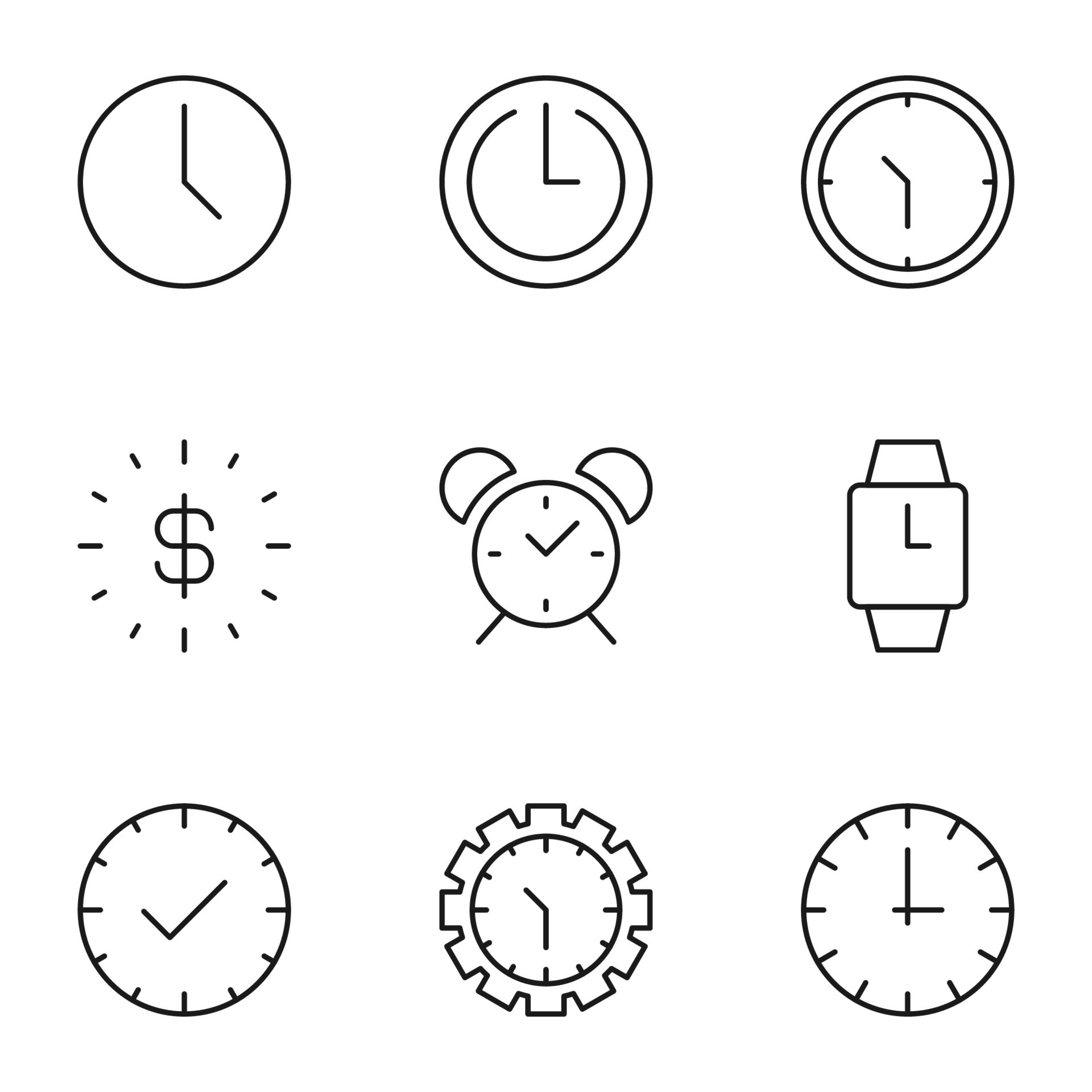 Collection of isolated vector line icons for web sites, adverts