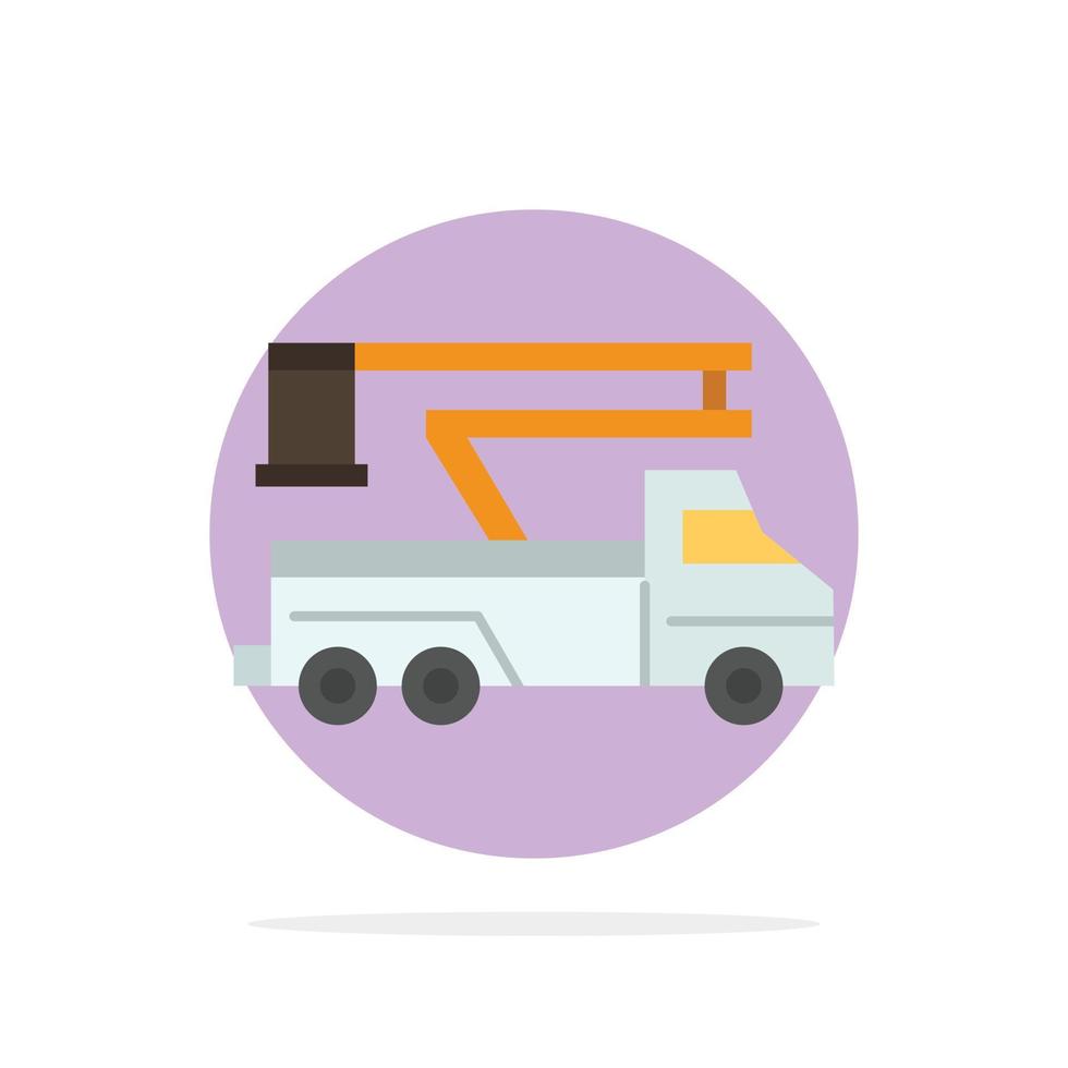 Crane Truck Lift Lifting Transport Abstract Circle Background Flat color Icon vector