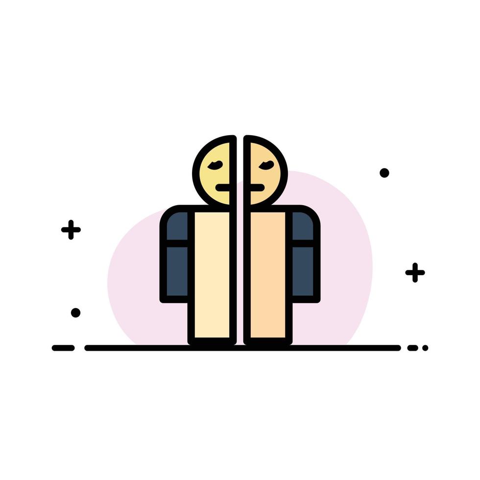 Man Broken Broken Medical Human  Business Flat Line Filled Icon Vector Banner Template
