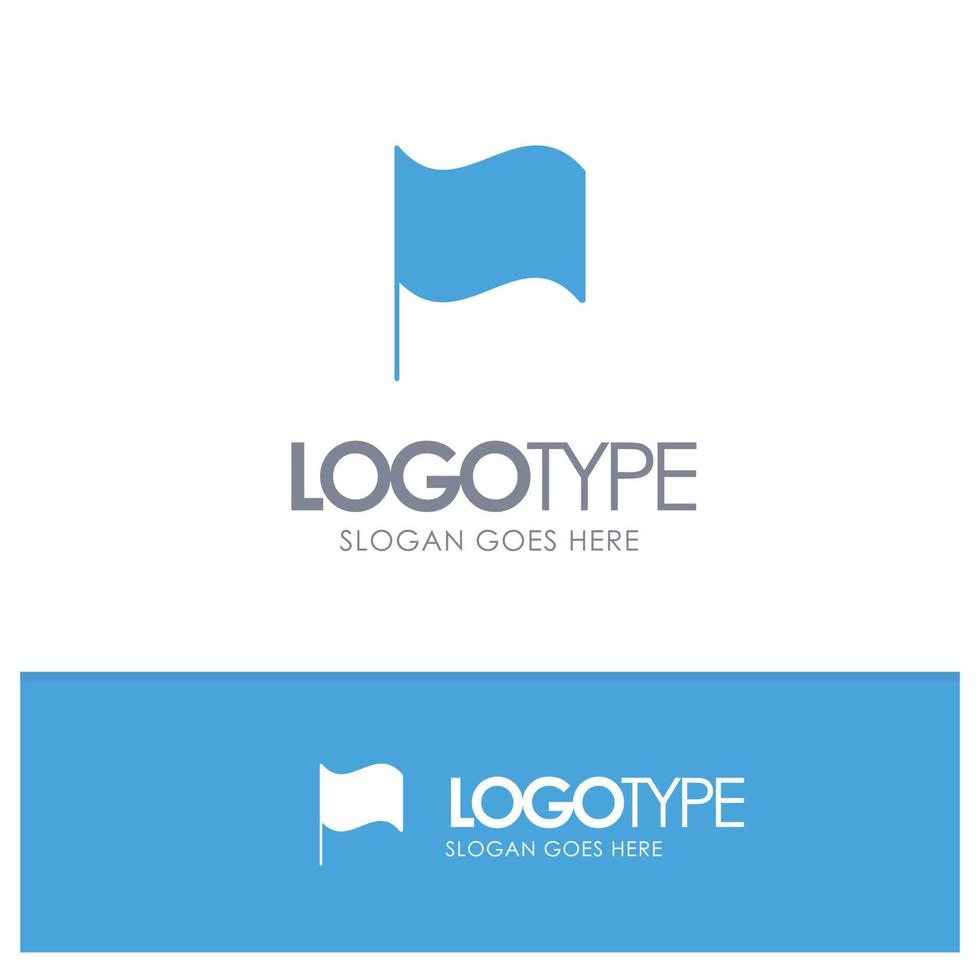 Basic Flag Ui Blue Solid Logo with place for tagline vector