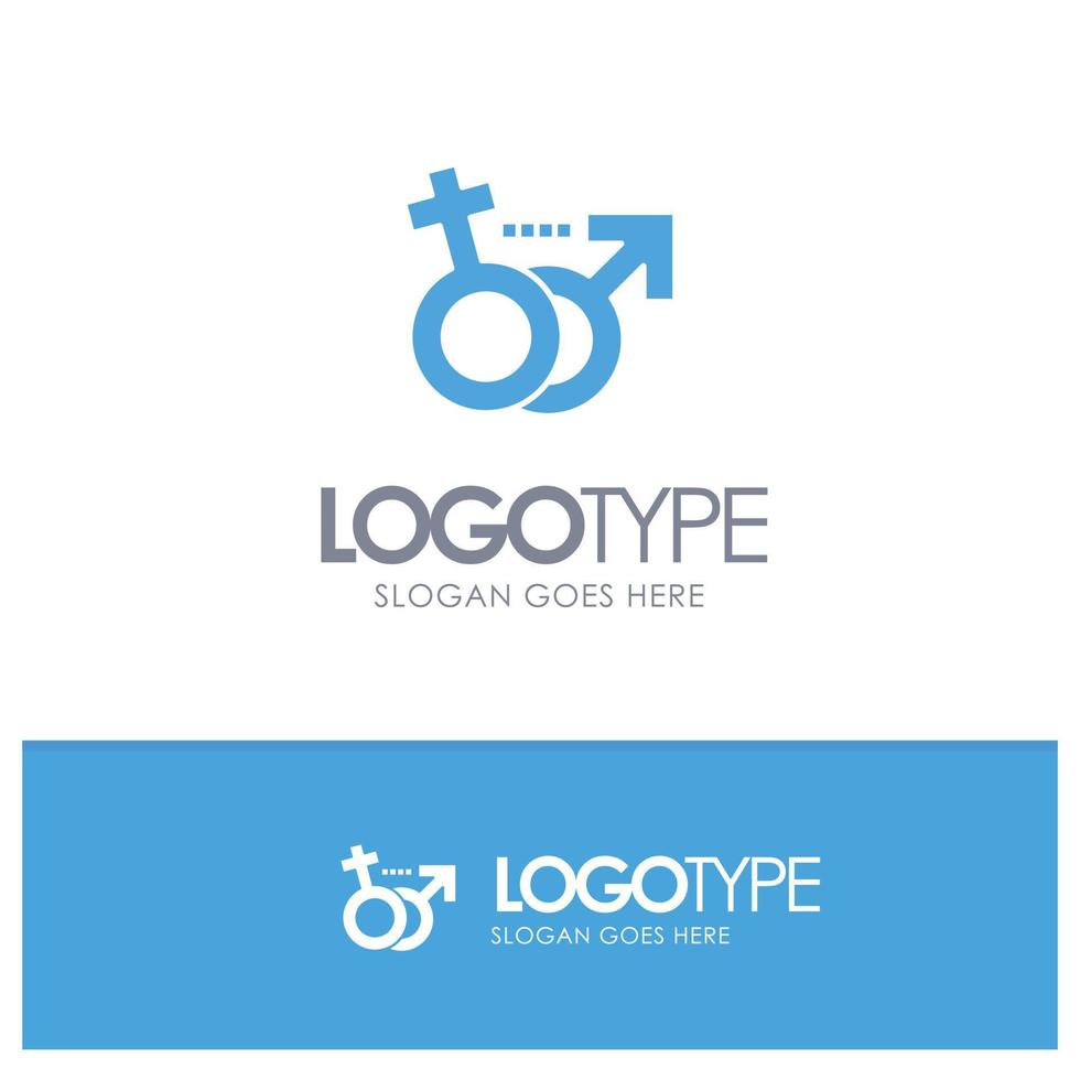 Gender Male Female Symbol Blue Solid Logo with place for tagline vector